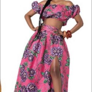 Women Dashiki Print 2 Pieces Set Traditional African Clothes Women